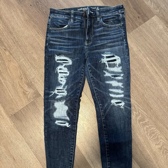 American Eagle Outfitters Denim - American Eagle Hi-Rise Jegging - Patched Holes